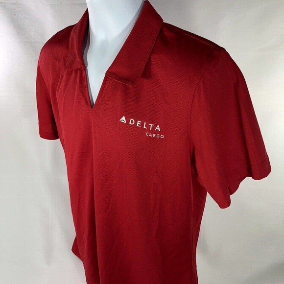 DELTA CARGO SPORT TEK PORT AUTHORITY RED POLO SHIRT WOMENS XL SHORT SLEEVE - Picture 5 of 12